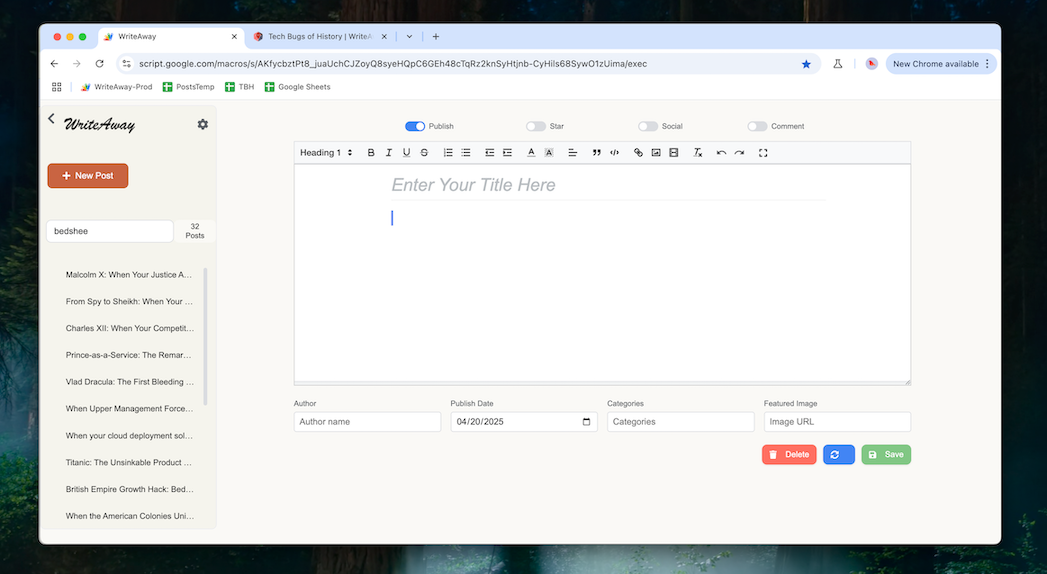 WriteAway: Publishing Made Ridiculously Simple